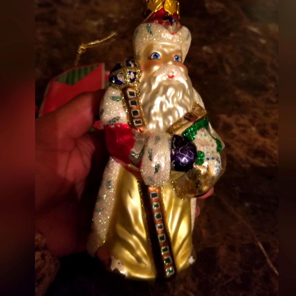 Vintage  Christmas  Santa mercury glass tree ornament